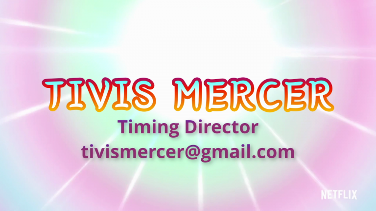 Bright and cheery text reading Tivis Mercer Timing Director